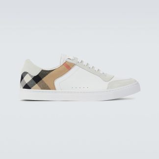 lusso all'ingrosso Burberry Scarpe Reeth a quadri in pelle bianca