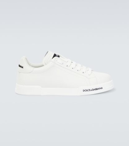 lusso all'ingrosso Dolce & Gabbana Scarpe in pelle con logo in bianco