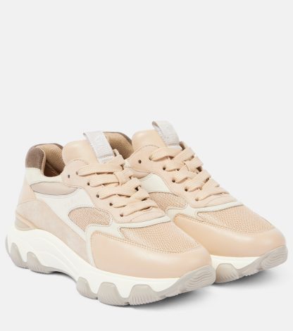 lusso all'ingrosso Hogan Scarpe Hyperactive in pelle scamosciata di colore beige