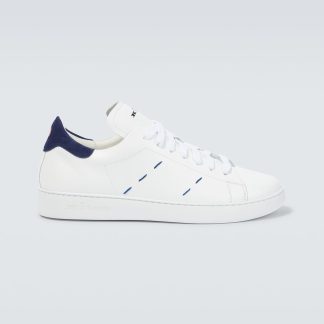 lusso all'ingrosso Kiton Scarpe in pelle con cuciture in bianco