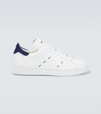 lusso all'ingrosso Kiton Scarpe in pelle con cuciture in bianco