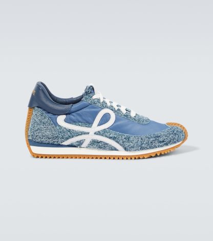 lusso all'ingrosso Loewe Scarpe Flow Runner con rivestimento in pelle in blu