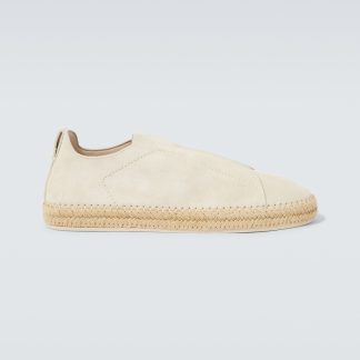 lusso all'ingrosso Zegna Espadrillas in pelle scamosciata Triple Stitch in bianco