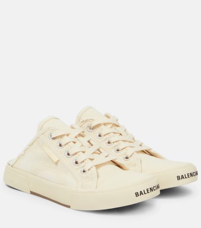 lusso di alta qualità Balenciaga Scarpe Paris con retro aperto e afflitto di colore bianco