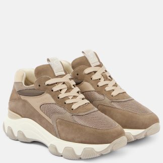 lusso di alta qualità Hogan Scarpe Hogan Hyperactive con bordo in pelle scamosciata in beige