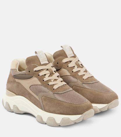 lusso di alta qualità Hogan Scarpe Hogan Hyperactive con bordo in pelle scamosciata in beige