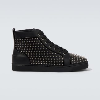 lusso economico Christian Louboutin Scarpe Louis Spikes in pelle nera