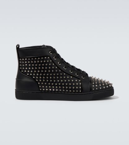 lusso economico Christian Louboutin Scarpe Louis Spikes in pelle nera