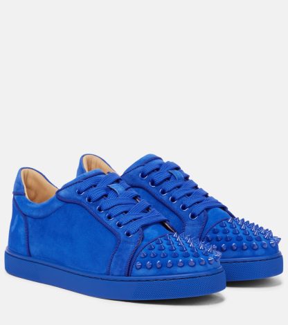 lusso economico Christian Louboutin Scarpe Vieira Spikes in pelle scamosciata blu