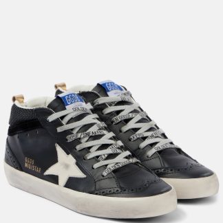 lusso economico Golden Goose Scarpe Mid Star in pelle nera