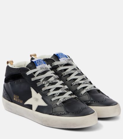 lusso economico Golden Goose Scarpe Mid Star in pelle nera