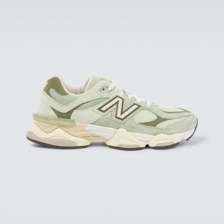 lusso economico New Balance Scarpe 9060 con bordo in pelle scamosciata di colore verde