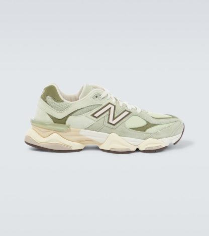 lusso economico New Balance Scarpe 9060 con bordo in pelle scamosciata di colore verde