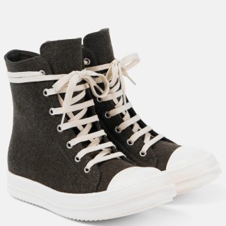 lusso economico Rick Owens Scarpe alte in feltro marrone