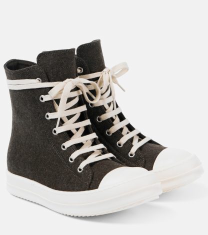 lusso economico Rick Owens Scarpe alte in feltro marrone