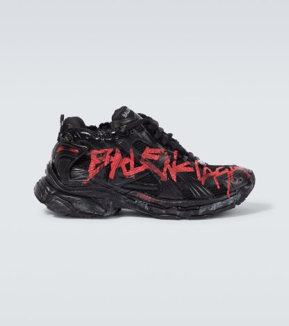 lusso falso Balenciaga Scarpe Runner con stampa graffiti in nero