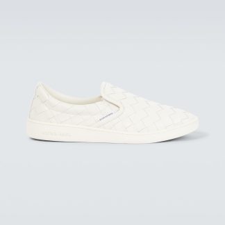 lusso falso Bottega Veneta Scarpe slip-on Sawyer in pelle bianca