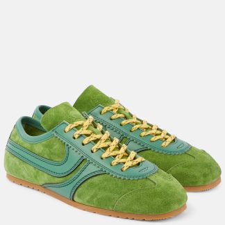 lusso falso Dries van Noten Scarpe in pelle scamosciata di colore verde