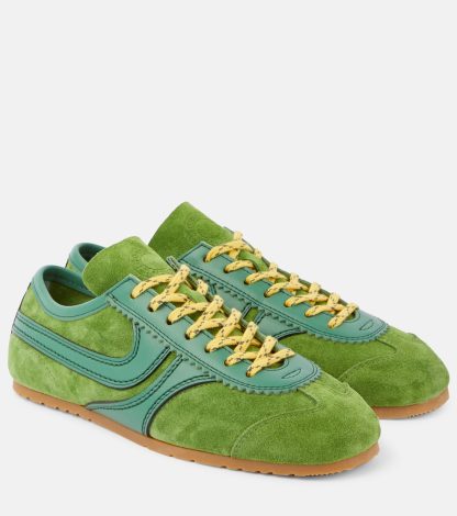 lusso falso Dries van Noten Scarpe in pelle scamosciata di colore verde