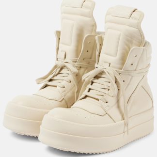 lusso falso Rick Owens Scarpe alte Bumper in pelle bianca