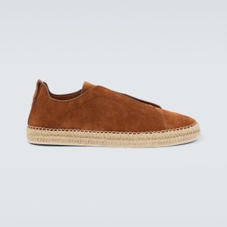 lusso falso Zegna Espadrillas in pelle scamosciata Triple Stitch in marrone