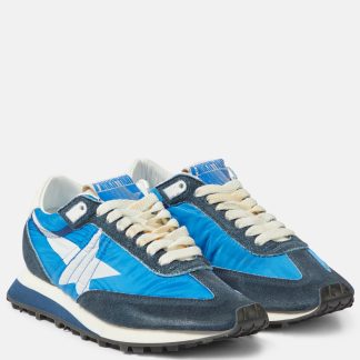 moda lusso Golden Goose Scarpe Marathon in camoscio blu