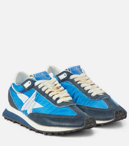 moda lusso Golden Goose Scarpe Marathon in camoscio blu