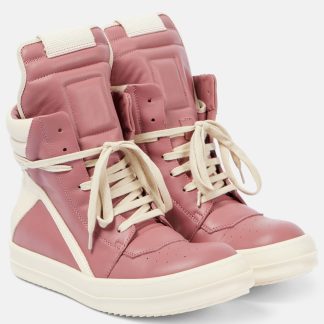 moda lusso Rick Owens Scarpe alte Geobasket in pelle rosa