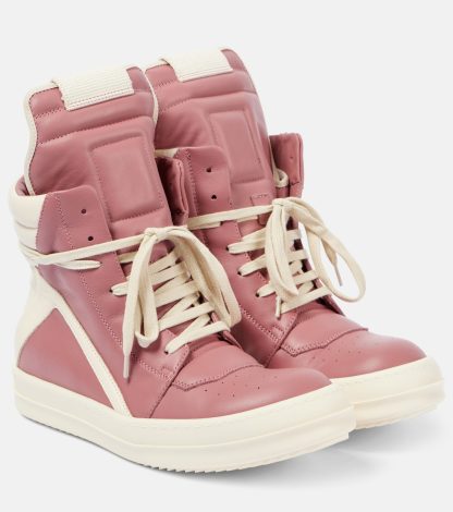 moda lusso Rick Owens Scarpe alte Geobasket in pelle rosa