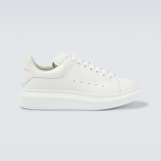 replica designer Alexander McQueen Scarpe oversize in pelle bianca