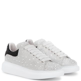 replica designer Alexander McQueen Scarpe oversize in pelle impreziosite in bianco