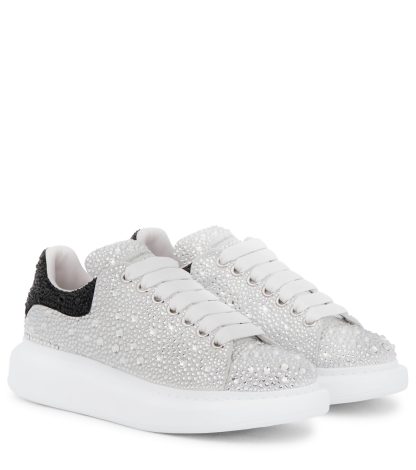 replica designer Alexander McQueen Scarpe oversize in pelle impreziosite in bianco