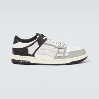 replica designer Amiri Scarpe Skel Top Low in pelle bianca