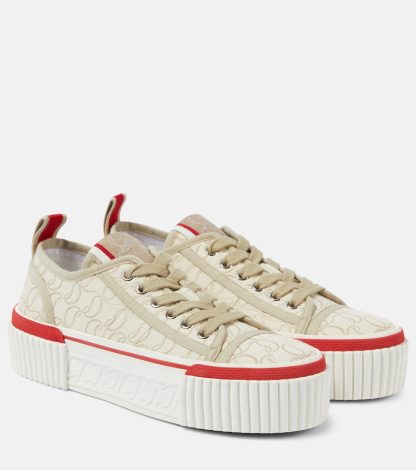 replica designer Christian Louboutin Scarpe con zeppa Super Pedro CL in beige