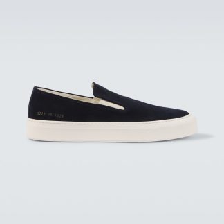 replica designer Common Projects Scarpe slip-on in camoscio blu