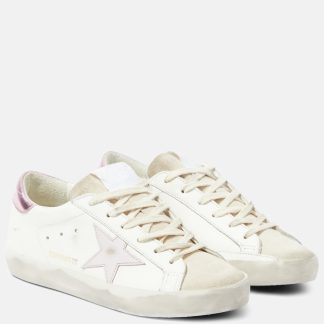 replica designer Golden Goose Scarpe Super-Star in pelle bianca