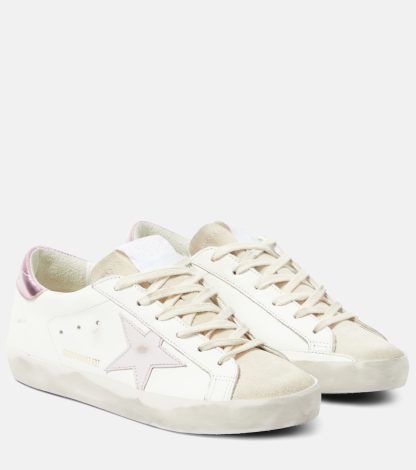 replica designer Golden Goose Scarpe Super-Star in pelle bianca