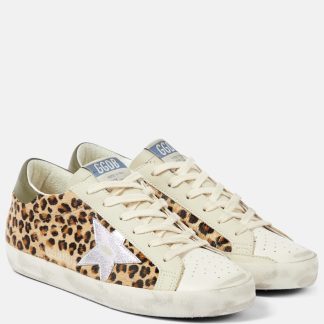 replica designer Golden Goose Scarpe Super-Star in pelle leopardata multicolore