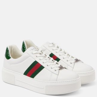 replica designer Gucci Scarpe Gucci Ace in pelle bianca