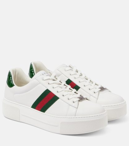 replica designer Gucci Scarpe Gucci Ace in pelle bianca