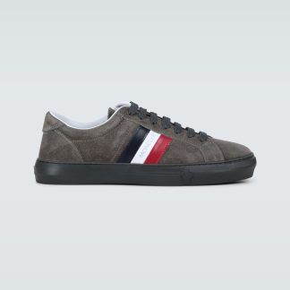 replica designer Moncler Scarpe New Monaco in pelle scamosciata di colore grigio