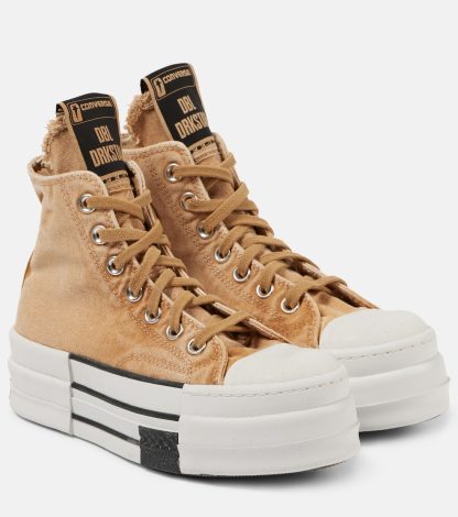 replica designer Rick Owens scarpe da ginnastica Converse DBL DRKSTAR Chuck 70 in marrone