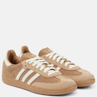 replica di lusso Adidas Scarpe Samba OG bordate in pelle di colore marrone