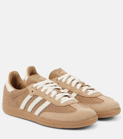 replica di lusso Adidas Scarpe Samba OG bordate in pelle di colore marrone