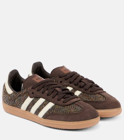 replica di lusso Adidas Scarpe Samba OG con bordo in pelle scamosciata di colore marrone