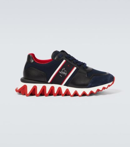 replica di lusso Christian Louboutin Scarpe Nastroshark in pelle e tela blu