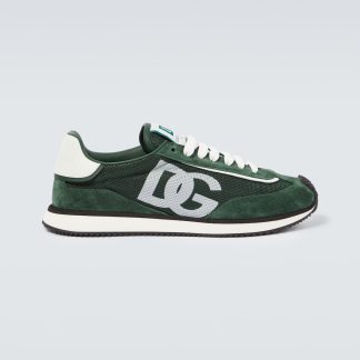 replica di lusso Dolce & Gabbana Scarpe Aria DG in pelle scamosciata verde