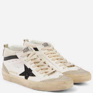 replica di lusso Golden Goose Scarpe Mid Star in pelle bianca