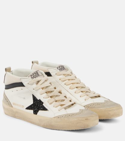 replica di lusso Golden Goose Scarpe Mid Star in pelle bianca