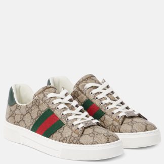 replica di lusso Gucci Scarpe Ace GG rivestite in pelle